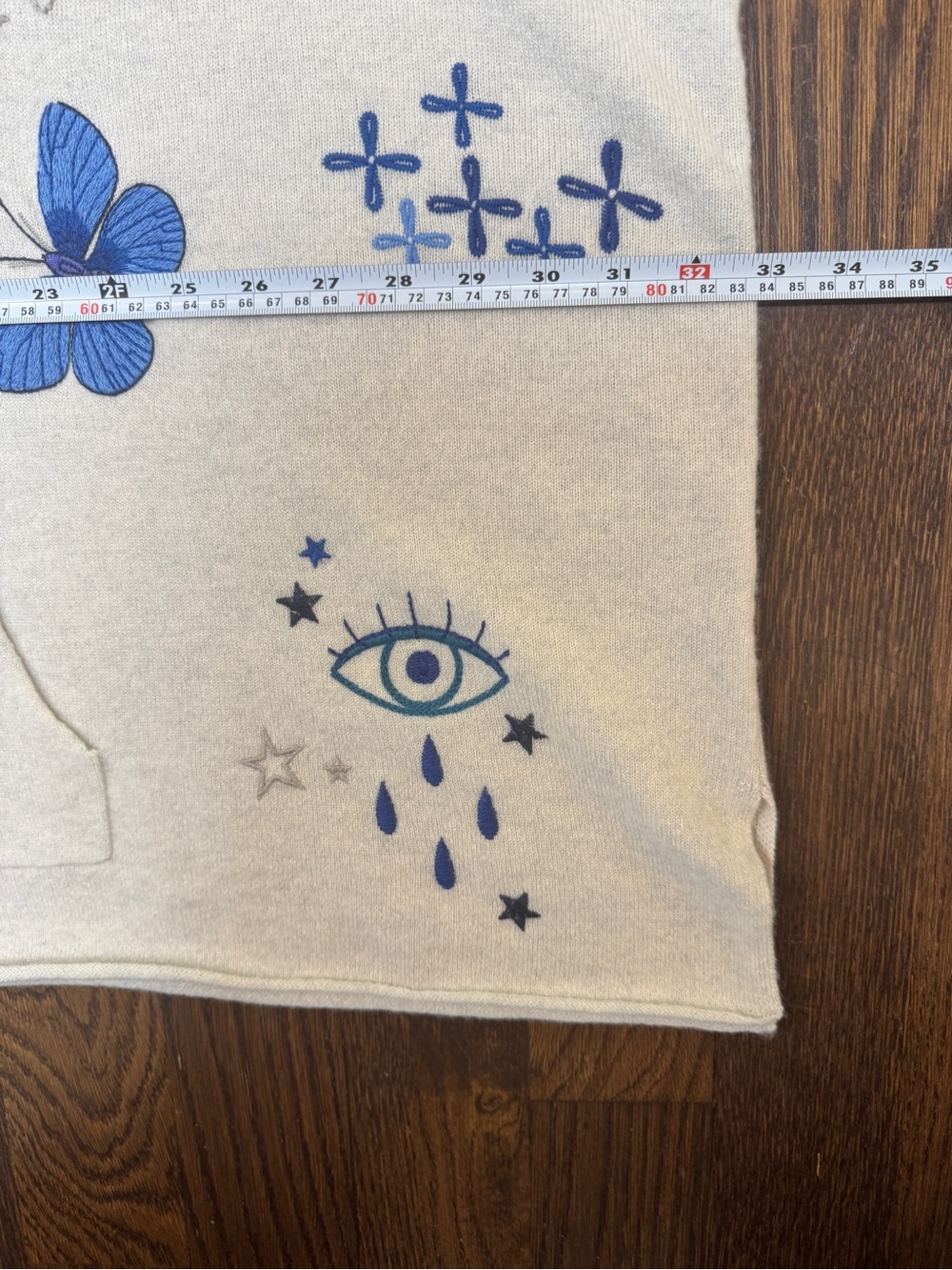 Johnny Was Good Vibes 100% Cashmere Embroidered Hooded Poncho OS M6142 - Picture 9 of 10